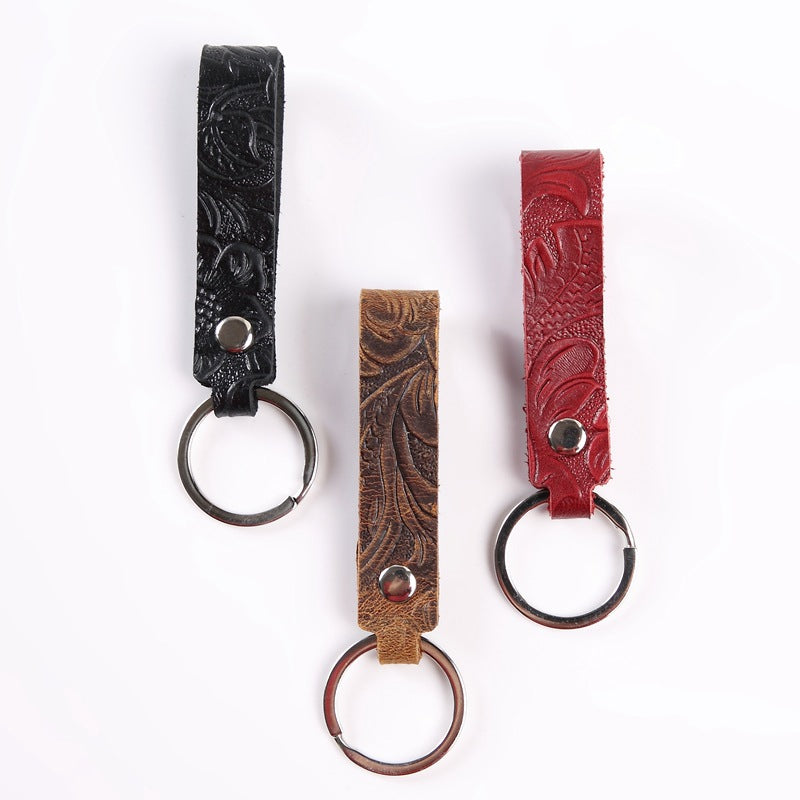 Wholesale Leather Printed Metal Keychains